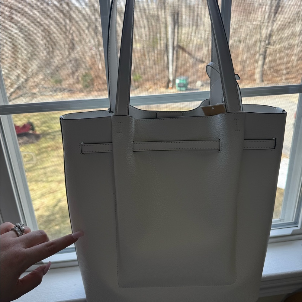 Michael Kors White Leather Tote Bag -